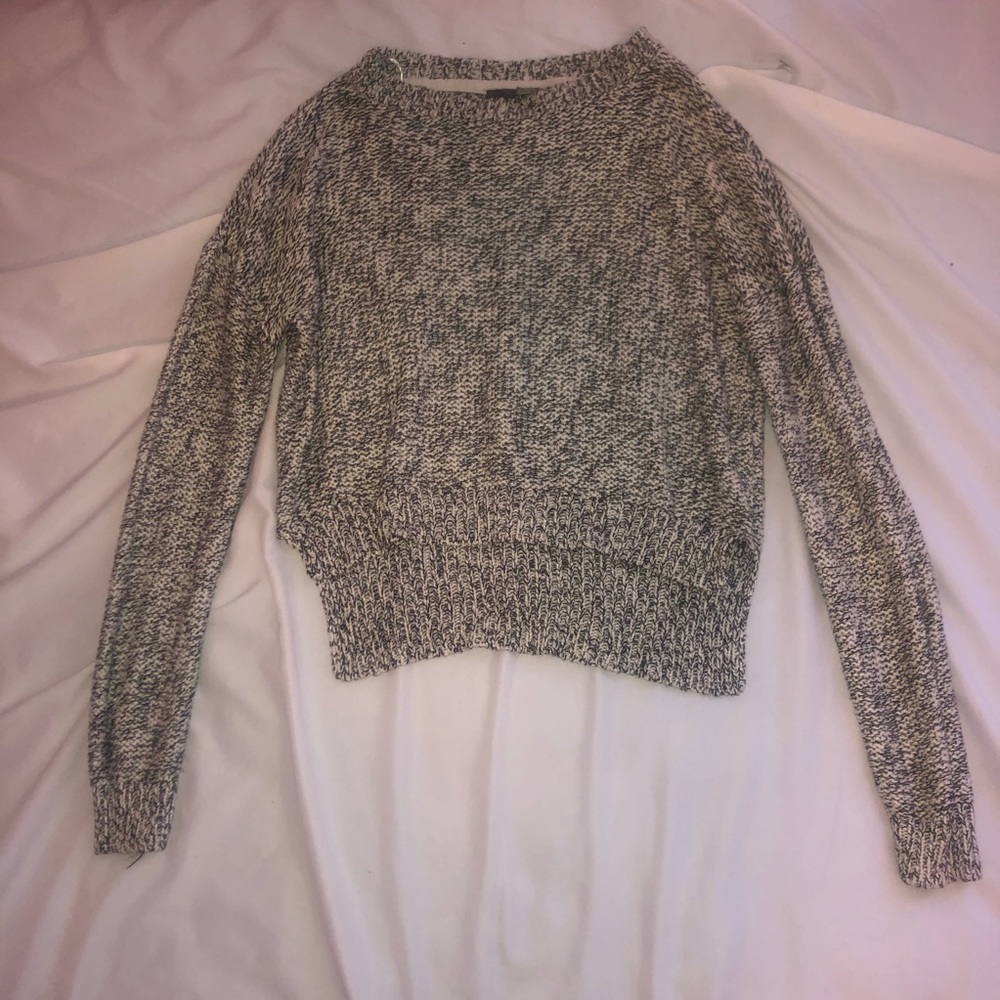 black and white cozy knit sweater